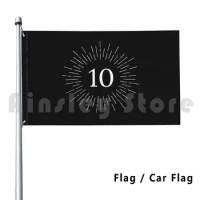Number 10 Design Outdoor Decor Flag Car Flag 10 Ten Number Favorite Lucky Numerology Team Synesthesia Count