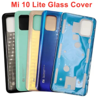 For Xiaomi Mi 10 Lite 5G Glass Battery Cover Hard Back Door Rear Lid Housing Panel Mi 10 Lite Case Sticker Adhesive 6.57 inch
