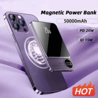 50000mAh Magnetic Wireless Power Bank 5000mAh Portable PD 20W Fast Charging External Battery for iPhone 14 13 Samsung Powerbank
