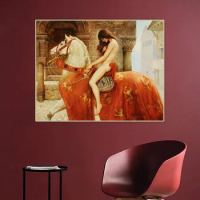 John Collier " Lady Godiva " Canvas Art Oil Painting Famous Artwork Poster Picture Wall Decor Home Living room Decoration