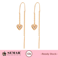 Anting Emas Slundup Ayana Batu Putih Love Gold 10K Semar Nusantara