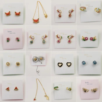 Kate Flower Jewerly Stud Earrings For Women Spade Jewelry Gift For Wife Girlfriend