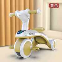 全城熱賣 - 兒童三輪車腳踏車1-6歲寶寶騎行車手推溜娃車音樂燈光腳蹬自行車麥金色/加厚車身/耐磨車輪/音樂燈光