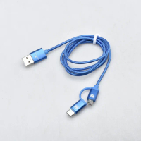 【LEXINGHAM樂星翰】USB-A to Micro USB / Type-C 1M 二合一 充電傳輸線 品號L5790