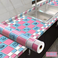 Thickened Wallpaper Self-Adhesive Kitchen Waterproof Oil-Proof Stickers High Temperature Resistant W