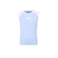 FILA 男抗UV吸濕排汗圓領背心-水藍 1TKZ-1300-SB