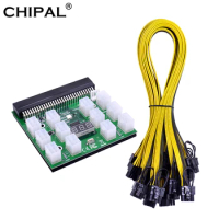 CHIPAL Power Supply Breakout Board Module Kits With 17pcs/12pcs 70CM 18AWG 6Pin to 8Pin Cable for HP 1200W 750W PSU Video Card
