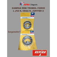 asli Aspira Kampas rem tromol Yamaha force 1 + crypton + fiz R + Vega, Vega R + Jupiter, Jupiter z