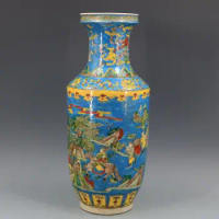 Blue Jingdezhen Porcelain Vase Large Chinese Antique Vase Tall Vintage Art Deco Ceramic Vase 45cm Ancient China Figure Painting