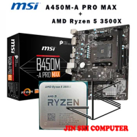 AMD Ryzen 5 3500X R5 3500X CPU + MSI B450M-A PRO MAX Motherboard Set meal Socket AM4 New / no fan