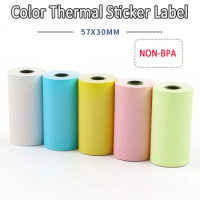 6 Roll 57*30mm Color Thermal Paper White Label Sticker Paper Colorful Photo Paper For PeriPage PAPERANG Mini Photo Printer