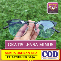 Kacamata Model Oval Besi Cocok Minus Tinggi Optik Asli LT011