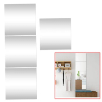 4Pcs/Set Mirror Tiles Wall Sticker Square Self Adhesive Stick On DIY Home Bathroom Bedroom Kitchen Decoration 30x30cm
