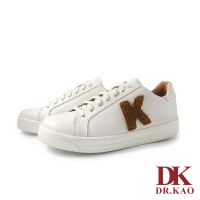 【DK 高博士】泰迪熊Logo 休閒女鞋 小白鞋 空氣鞋 89-3120-56(米白)