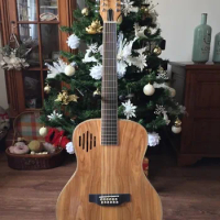 free shipping 12-string custom all solid AAA european wood guitar olive guitar pear wood 12 strings acoustic electric guitar