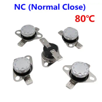 10Pcs KSD301 80 Degrees Celsius 80 C Normal Close NC Temperature Controlled Switch Thermostat 250V 10A Thermal Protector