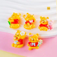5pcs bear resin flatback cabochons for jewelry making diy scrapbooking embellishments Resin Slime Charms crafts supplies