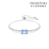【施華洛世奇SWAROVSKI】Matrix Tennis 手鏈 混合式切割 藍色 鍍白金色 手鍊 手鐲 官方直營