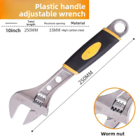 Adjustable Wrench Bathroom Adjustable Wrench Universal Multi-Function Wrench Plastic Handle Adjustab