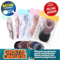 GRATIS ONGKIR Ikat Karet Rambut 100pcs Warna Polos Gaya Korea / Ikat Rambut Elastis ikat rambut pouc