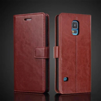 Card Holder Pu Leather Cover Case for Samsung Galaxy S5 I9600 S4 Flip Cover Retro Wallet Fitted Case Business Fundas Coque