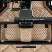 YOTONWAN Custom Leather Car Floor Mat For Volkswagen Polo Golf 7 Tiguan Touran Jetta CC Beetle Ww Auto Accessories CarpetCover