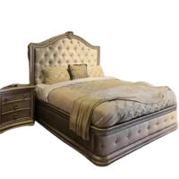 Queen Size Royal Bed Frames European Luxury Castle Wood Headboard Twin Bed Frame Platform Sleeping Furniture