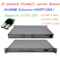 Intel Core i7-3770 3.4GHZ 6 Ports Gigabit Lan with 2 SFP 10GB 1U Firewall Server Router Software Routing Mikrotik PFSense ROS