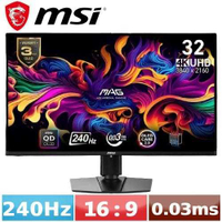 MSI微星 32型 MAG 321UPX QD-OLED 4K電競顯示器