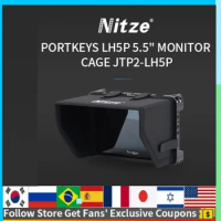 Nitze JTP2-LH5P JT-I01B Monitor Cage Kit with Sunhood for Portkeys LH5P / LH5P II 5.5" for SAMSUNG T5/T7 SSD,SANDISK 500G/1T SSD