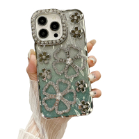 Sarung Telefon Bimbit, Berlian Berlian Buatan Lensa, Bunga Tiga Dimensi, Sesuai untuk IPhone15promax