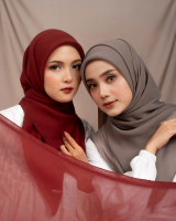 El jasmine -Hanna Plain Kerudung Muslim Jilbab Segi Empat Nyaman Logo pin Metal Basic Instan Soft uk