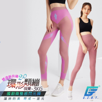 GIAT台灣製環形類繃塑型彈力內搭褲(九分款)-瑰粉
