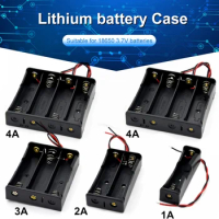 New Plastic 18650 Battery Storage Box Case 1 2 3 4 Slot Way DIY Batteries Clip Holder Container With Wire Lead For 18650 Battery