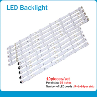 LED Backlight strip 6+8 lamps For Samsung 55 inch TV E306084/E251781 MU6100-55INCH-R/L-8/6EA-170724/170724-4*1.5 Anode tv parts
