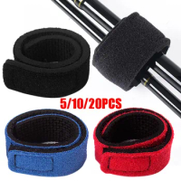 5/10/20Pcs Fishing Rod Tie Holder Strap Belt Outdoor Fishing Tools Accessories Tackle Elastic Wrap Band Pole Holder Fastener Tie