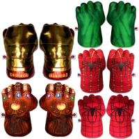 2pcs/lot Cosplay The Avengers spuer hero Hulk Iron man Spider-man thanos Boxing Gloves plush Toy Costume Party kids adult gift