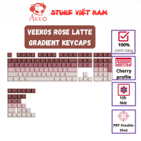 Veekos Rose Latte Gradient Keycaps (PBT Double-Shot / Cherry profile / 135 nút)