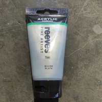 reeves fine artist acrylic paint/cat acrylic/ akrilik 75ML silver