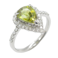【二手名牌BRAND OFF】JEWELRY 無品牌珠寶 Pt950鉑金 榍石 0.35ct鑽石 戒指