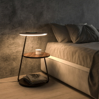 【免運】臥室落地燈 無線充電 客廳置物架 茶几燈 設計感沙發旁床頭櫃一體燈 裝飾燈 床頭燈