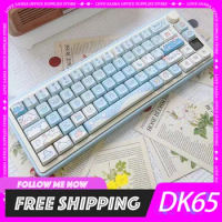 Ousaid Dk65 Mechanical Keyboard Wireless Aluminium Alloy Gasket Keyboard Custom Tft Three-Mode Hifi Keyboard For Computer