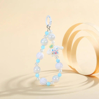 LM951 Gantungan Kunci Cinnamon Aksesories Anti Karat Blue Beads Anjing Puding Kerang Mutiara Gantung