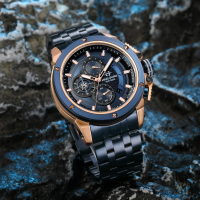 Evans Jayden Jam Tangan Pria 9602 Rantai Kaca Sapphire Chronograph Water Resistant 5 ATM