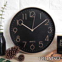 TROMSO 紐約時代玫瑰金靜音時鐘-時代數字黑