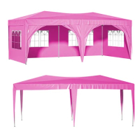 10'x20' Pop Up Canopy Tent with 6 Sidewalls, Ez Pop Up Outdoor Canopy for Parties, Waterproof Commercial Tent with 3 Adjustable