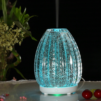 新款 3D玻璃七彩 香薰機燈5V香薰加濕器創意圖案外銷