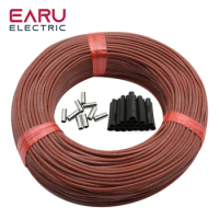 5-100 Meters Infrared Warm Floor Cable 12K 33ohm/m Electric Carbon Heating Wire Coil 3.0mm Fiber Wire Floor Hotline Thickening