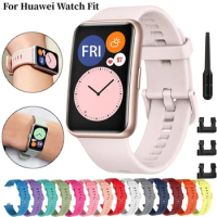 Silicone Band for Huawei Watch Fit Strap Smartwatch Accessories Replacement Wrist Bracelet Correa Huawei Watch Fit Strap