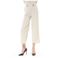 Hamlin Stella Casual Long Pants Wanita Celana Kulot Highwaist Double Botton Material Linen ORIGINAL 